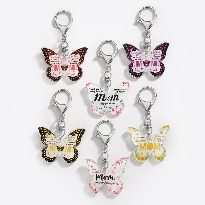 Wholesale Butterfly Acrylic Keychain Accessories Cute Bag Pendant