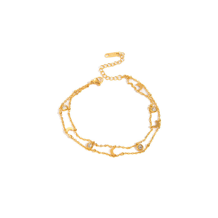 Wholesale Stainless steel fashion diamond bracelet flower geometric