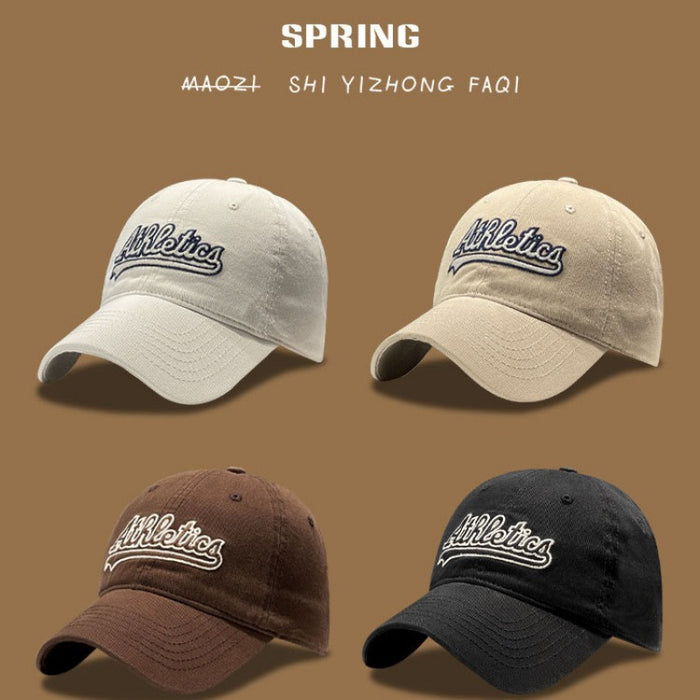 Wholesale Vintage baseball cap with widened embroidered letters, versatile sun shading duckbill cap
