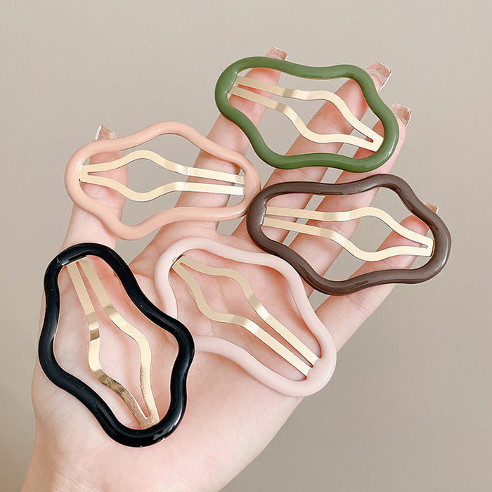 Wholesale Cloud-shaped hollow hairpin female BB clip broken hair forehead bangs side clip side   back head clip headdress