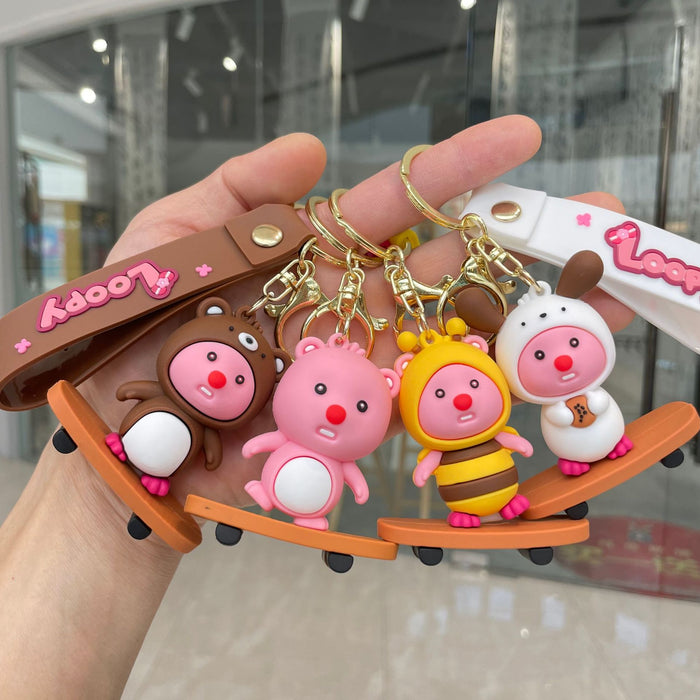 Wholesale Keychain cartoon figurine backpack pendant car keychain