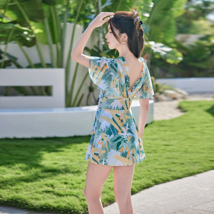 Wholesale Swimsuit one-piece flesh covering conservative hot spring swimming suit