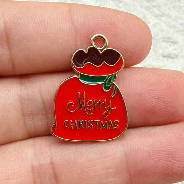 Wholesale 10pcs New oil-drip Christmas-themed alloy accessories  cartoon snowman  reindeer,   DIY pendant accessories