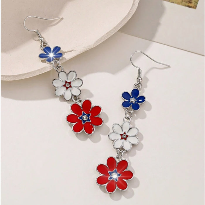 Wholesale New Multi colored Flower Drip Oil Earrings Fashion and Creative Festival