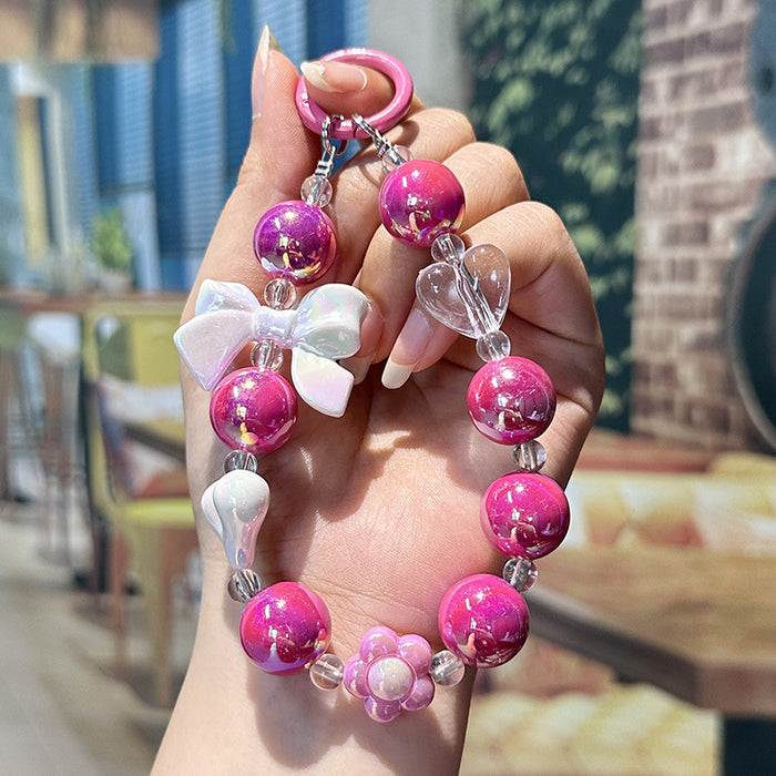 Wholesale Bow, love, bead, chain, cute and fashionable bag decoration, phone case hanging chain