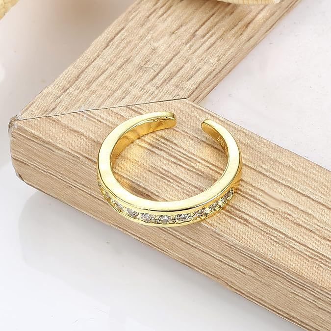 Wholesale Copper plated foot decoration toe ring with adjustable floral cubic zirconia exquisite and fashionable toe ring