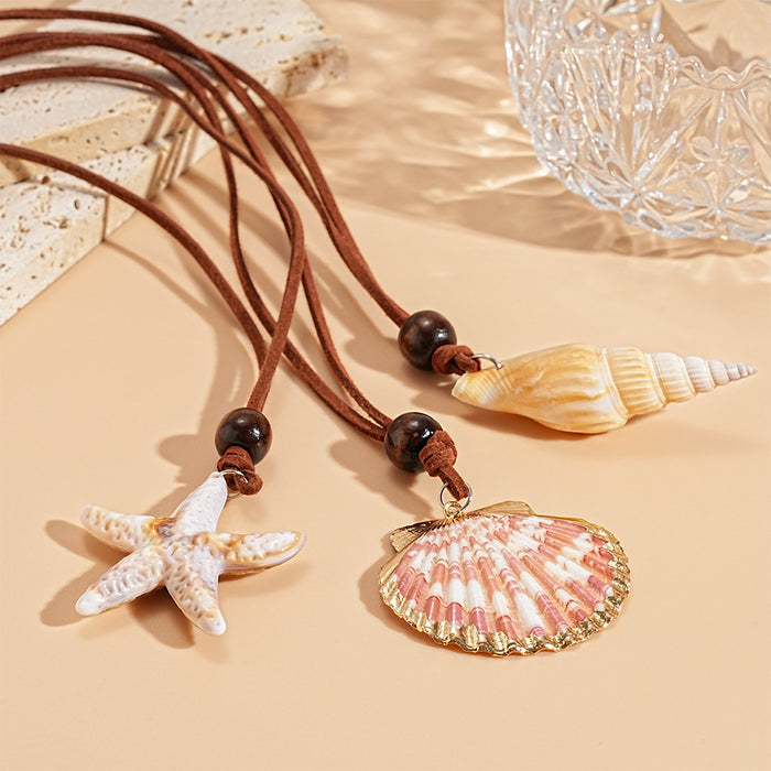 Wholesale Starfish, Conch, Scallop, Clavicle, Necklace, Fashion, Personality, Niche, Temperament, Haute Couture, Female