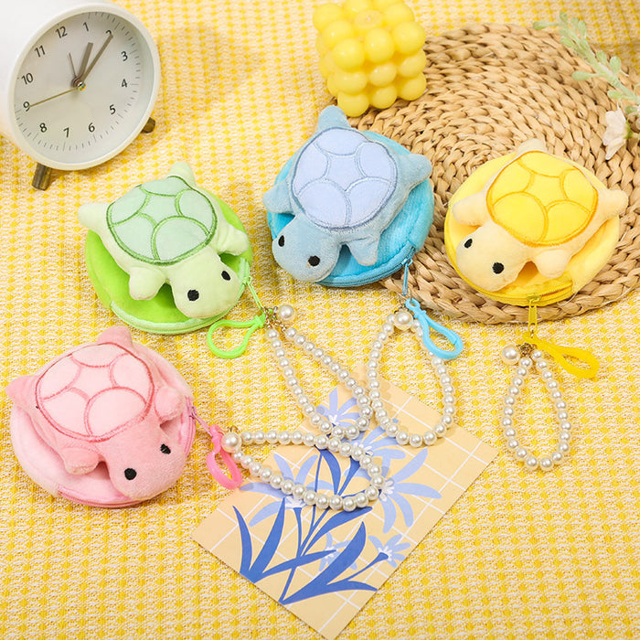 Wholesale Little Turtle Plush Coin Purse Cute Girl Round Bag Pendant Headset Storage Bag Doll Machine