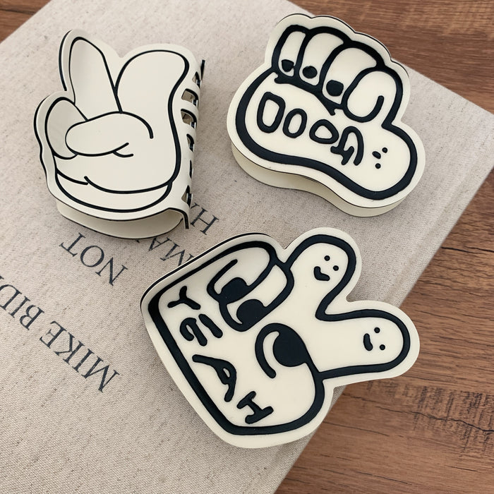 Wholesale New creative personality bier gesture thumb gesture hairpin grip shark home ponytail hair accessories women