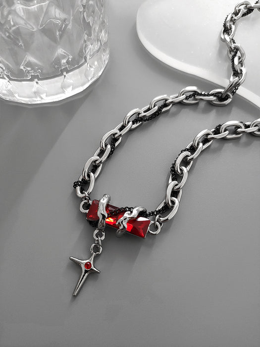 Wholesale Niche winding titanium steel necklace, personalized collarbone chain, sweater chain