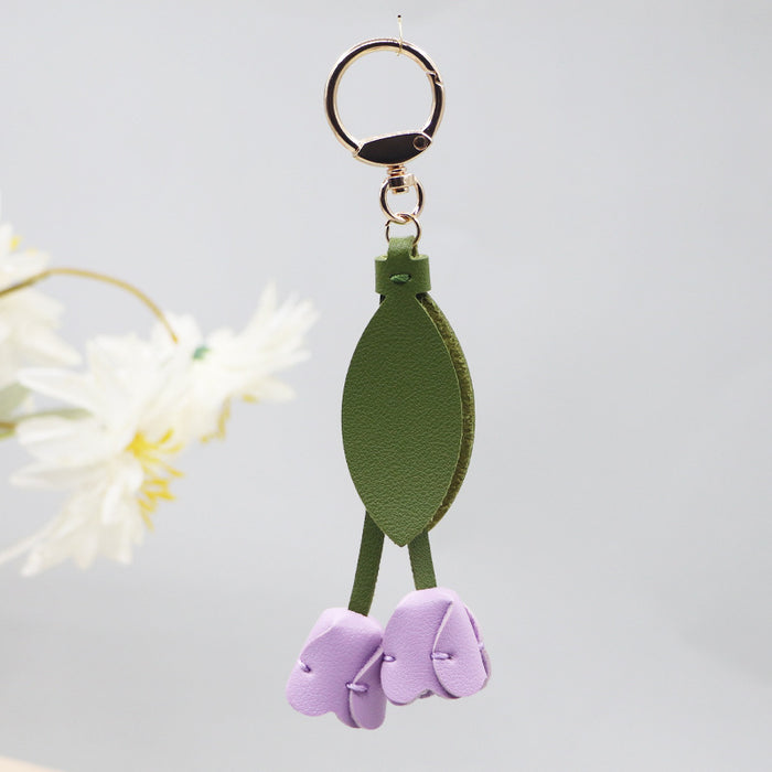Wholesale tulip keychain cute personality car key bag pendant