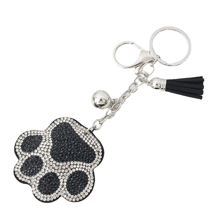 Wholesale Rhinestone Cartoon Bear Paw Keychain