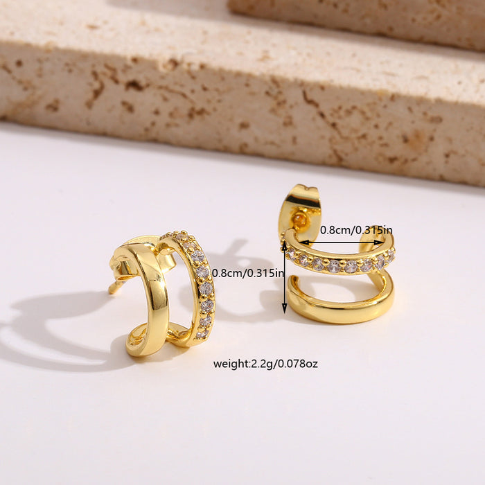 Wholesale Silver Needle Creative Diamond Earrings Simple Earrings High End