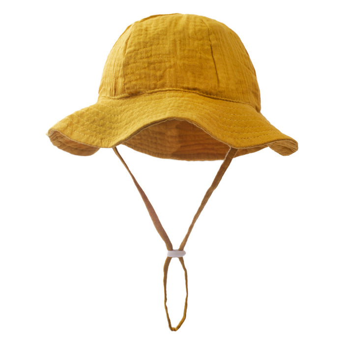 Wholesale Baby Pure Cotton Basin Cap Breathable Solid Color Children's Sun Hat JDC-FH-ZB003