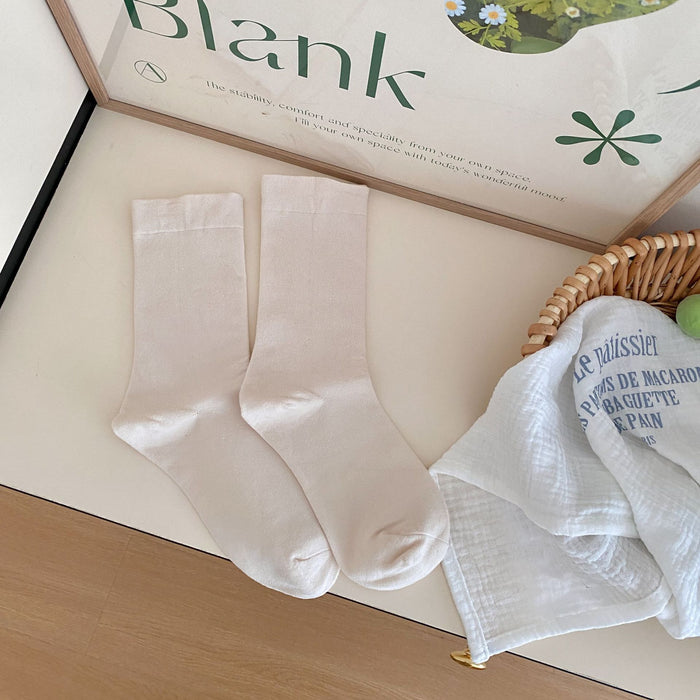 Wholesale White pile socks, mid tube socks, pure cotton, all cotton, elastic mouth socks, boneless long tube socks