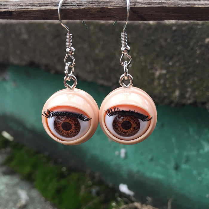 Wholesale Acrylic Doll Eyes Eyelashes Earrings JDC-ES-ChouD027