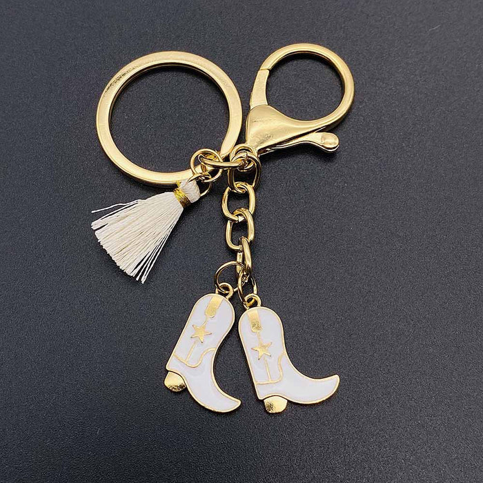 Wholesale Vintage denim-style alloy keychain