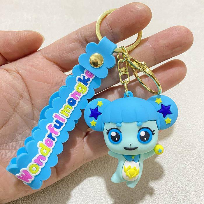 Wholesale Cartoon ful Cute Keychain Pendant Student Bookbag with Bell Pudding Dog Doll Pendant