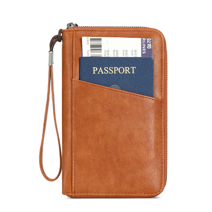 Wholesale RFID Anti-magnetic Zipper Passport Multifunctional Wallet