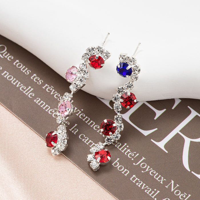 Wholesale Silver diamond-encrusted necklace,  pendant,  and earring set