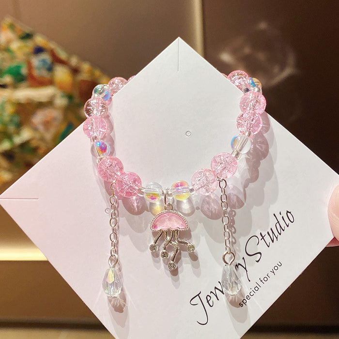 Wholesale Children' s Red Jellyfish Floral Tassel Bracelet - Everyday Jewelry Accessory MOQ≥3