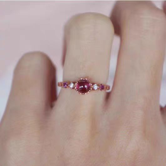 Wholesale Rose Stone Simple Retro Versatile Open Ring Adjustable