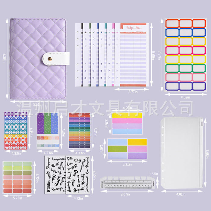 Wholesale Macaron Pu Leather Loose-Leaf Accounting Notebook Creative Cash Budget Financial Planning Notebook