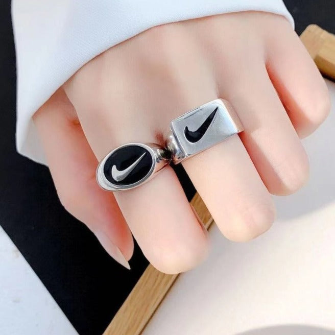 Wholesale Adjustable Tick Symbol Metal Ring JDC-RS-Lanx002