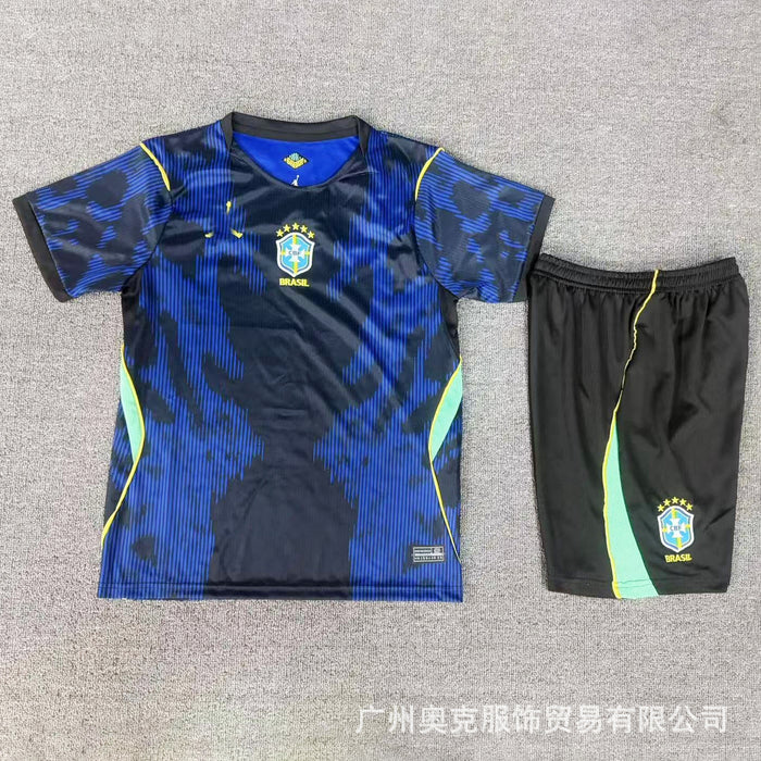 Wholesale Brazil World Cup Football Jersey Children' s Short Sleeve Soccer T-Shirt
