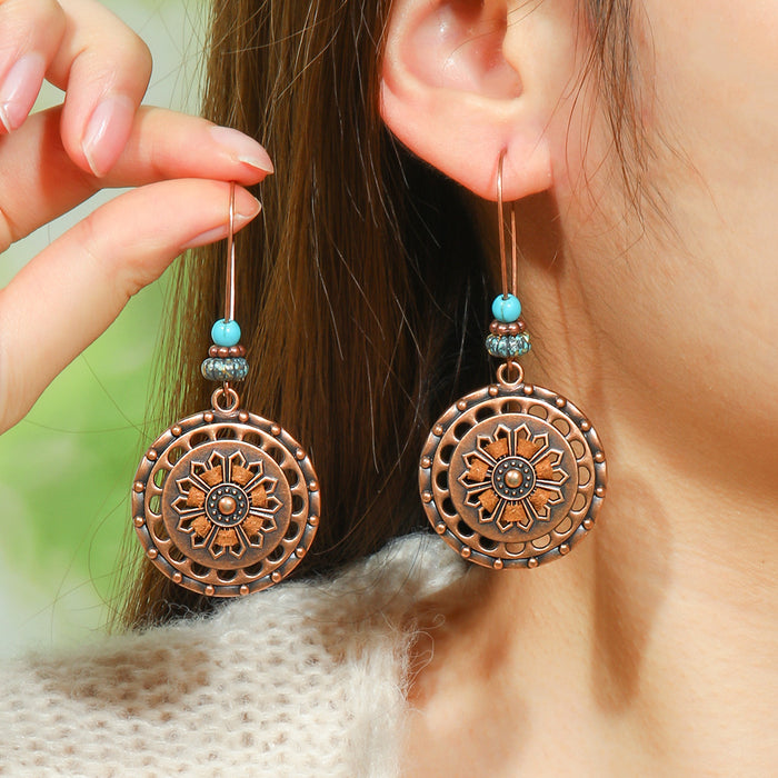 Wholesale Bohemian Retro Tassel Earrings Ethnic Style Zinc Alloy Gift MOQ≥2