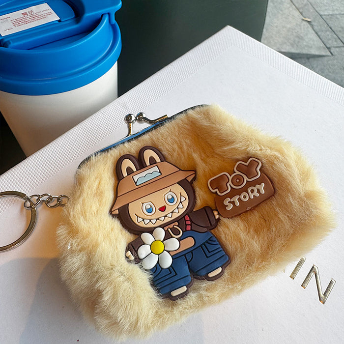Wholesale Cartoon Plush Bunny Kidsren' s Coin Purse Forest Elf Fabric Small Handbag Girls Headphone Key Cosmetics Bag