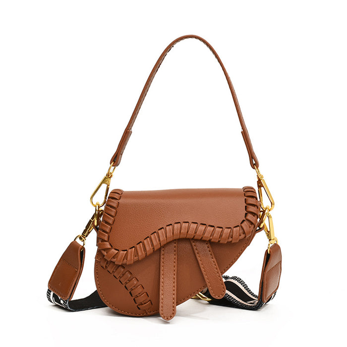 Wholesale New retro woven mini saddle bag for children, high-end handbag, broadband crossbody bag