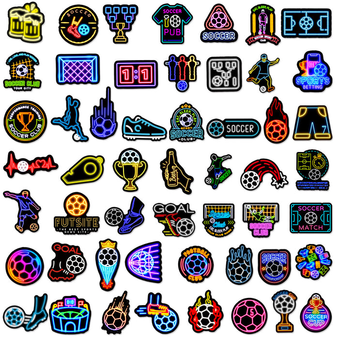 Wholesale 50 Neon Soccer Football Decoration DIY Stickers