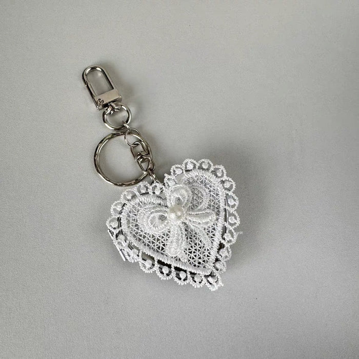 Wholesale  Niche silver Bow Love Mirror Keychain