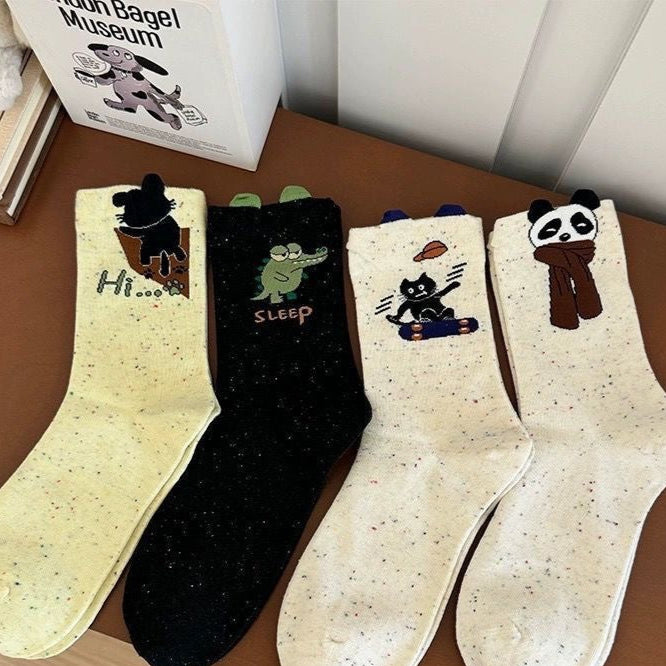 Wholesale Spring and Autumn High-value Socks Funny Cute Socks Women's Cartoon All-match Sweat-absorbent Socks