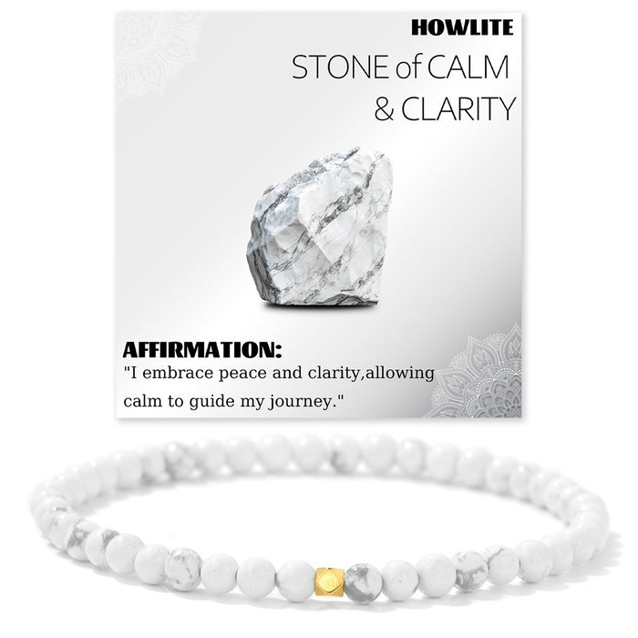 Wholesale 4mm stone bead bracelet with elastic cord