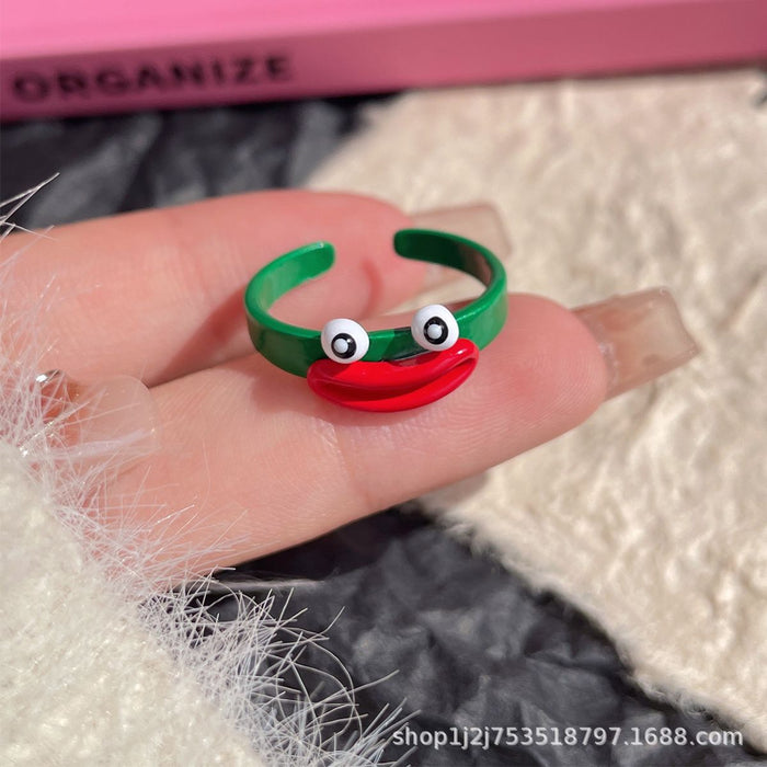 Wholesale Cartoon Drip Oil Opening Ring Personalized Ring