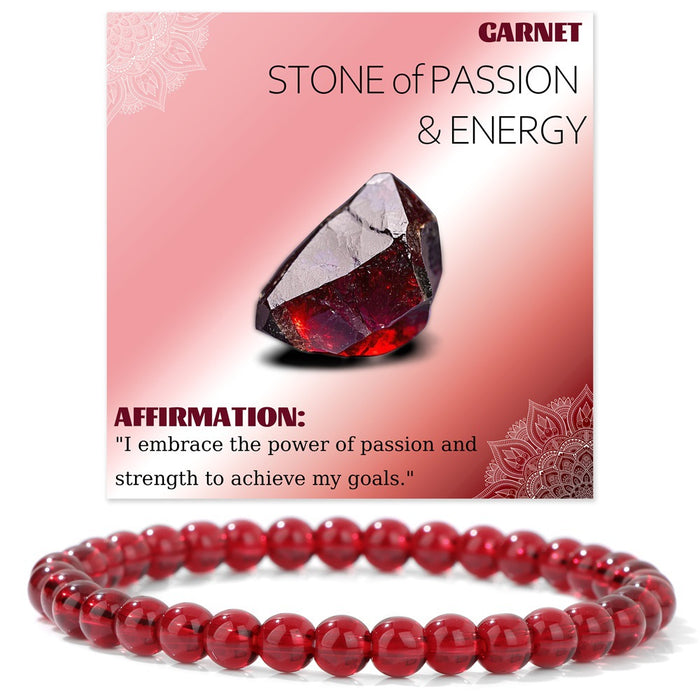 Wholesale 6mm stone bead bracelet with elastic cord card packaging