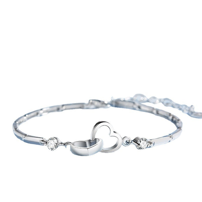 Wholesale Personalized Double Heart Bracelet Jewelry Heart shaped Bracelet