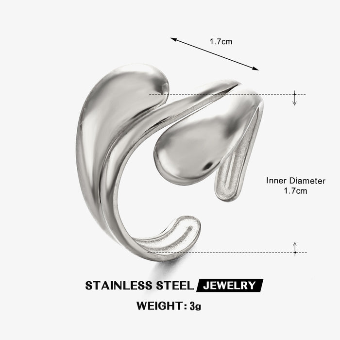 Wholesale Fashionable and trendy gold-plated minimalist Feng Shui drip ring, niche design, open-ended ring