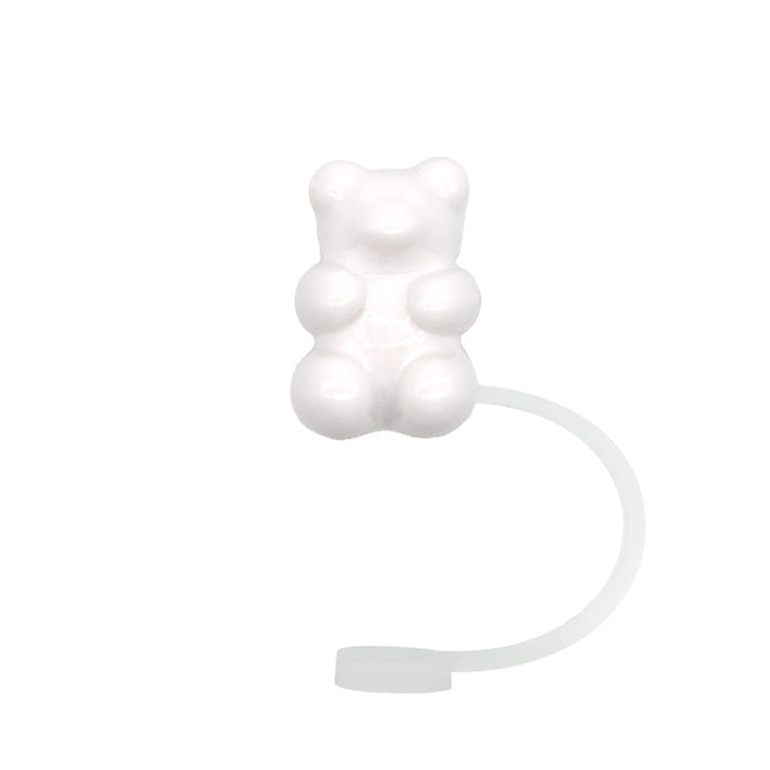 Wholesale Acrylic crystal transparent silicone straw cap, straw cover, straw clip, silicone lid