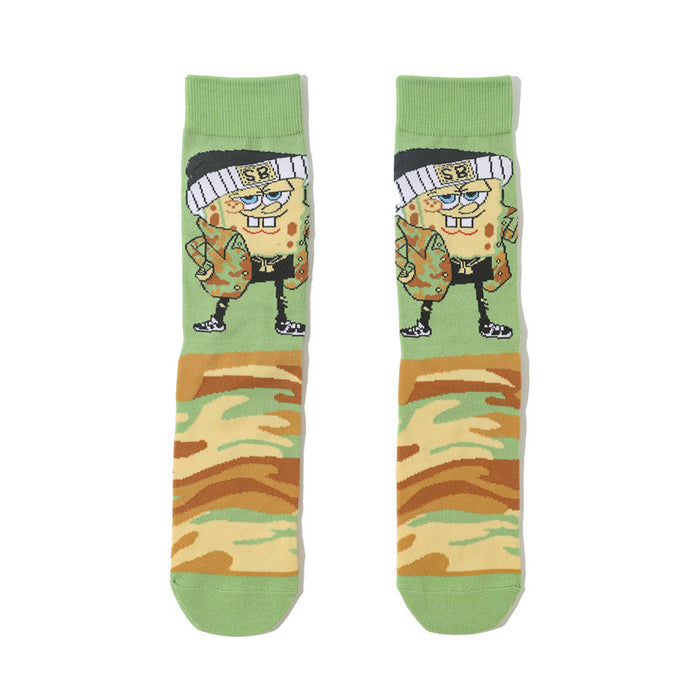 Wholesale cartoon tide socks female male socks sponge socks long cotton socks