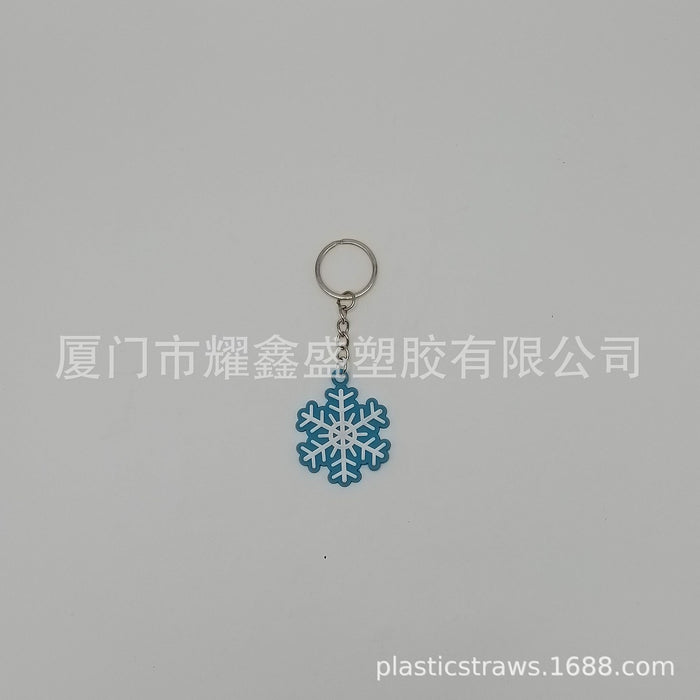 Wholesale Snowflake Keychain Bag Charm PVC Decorative Accessory MOQ≥10