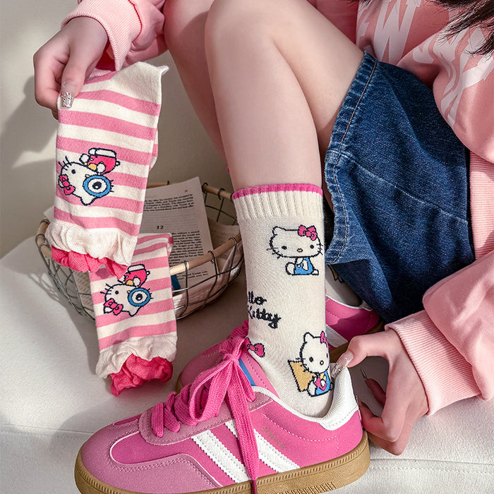 Wholesale Cute socks for women,  mid-calf socks,  cotton socks,  spring and autumn style,  personalized long socks
