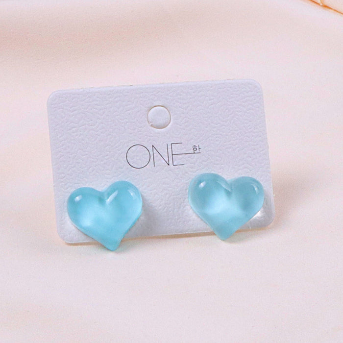 Wholesale Cute peach heart chubby and colorful earrings, simple and versatile, niche design, high-end wholesale