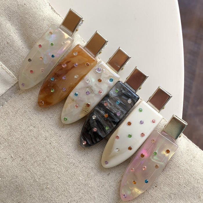 Wholesale Colored Diamond Seamless Hairpin Women's Sweet Bangs Clip Exquisite Side Clip