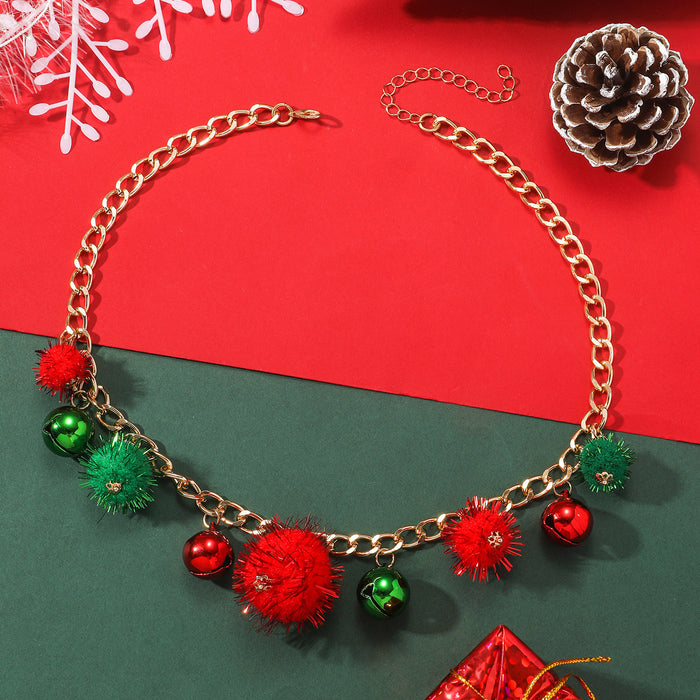 Wholesale Christmas Cartoon Alloy Tree Bell Necklace JDC-NE-JunJie002