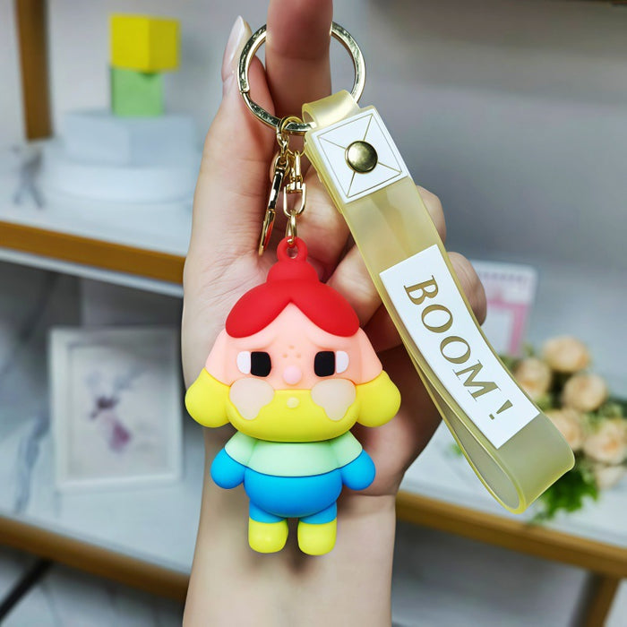 Wholesale Cartoon Tear Doll Metal Keychain Trendy Key Ring Fashion Accessory Gift MOQ≥5