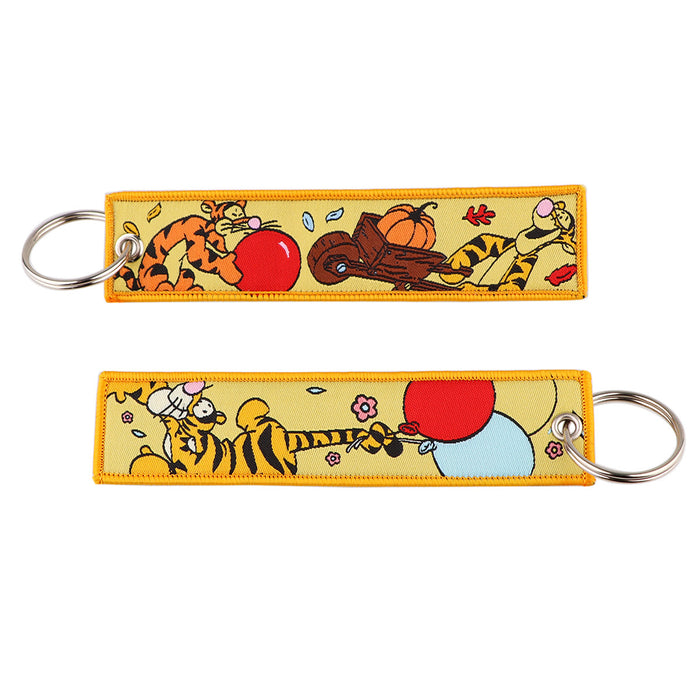 Wholesale Cartoon Cute Capybara Animal Woven Label Lanyard Keychain JDC-KC-KKX005