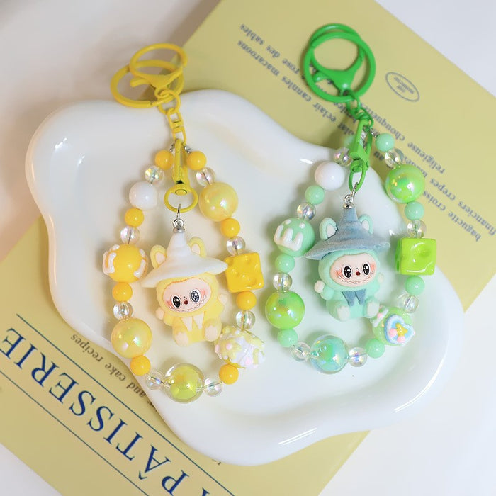 Wholesale Flocking car keychain pendant cartoon cute clown doll bag pendant